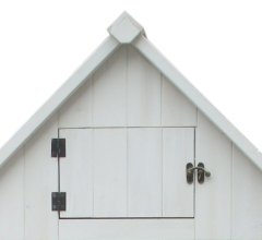 Armoire cabine de rangement équipée de 3 étagères, Bois lasurée finition blanc, 0.65 x 0.44 m,  0.28m²