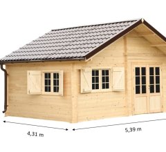 Abri Nathan, Epicéa massif 42mm, 5.2 x 4.3m, 22m² - NAR50F35.02