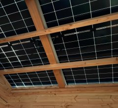 Abri photovoltaïque Lumibois 5kWc, Epicéa massif 42mm, 4.80 x 3.49 m, 16,75 m² - LB5037.02A