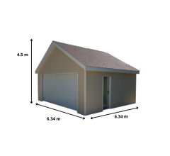 Garage Ontario, Epicéa traité équivalent classe III, 6.30 x 6.30m, 36.60m² - ON6363