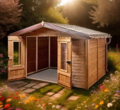 Abri Théo, THT Panneaux 19mm, 3.16 x 2.40m, 7.58m²