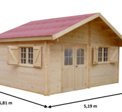 Abri Naira, Madriers épicéa 42mm, 5.20 x 6.80m, 35.30m² - NAR5060.02