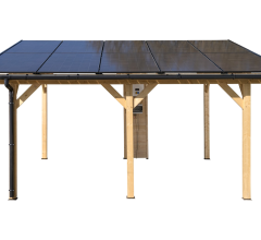 Carport photovoltaïque Wattoit, THT 120 x 120 mm, 3,75 x 4,67 m, 17.51m²