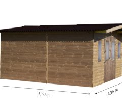 Abri Thermabri, THT Madriers 28mm, 4.00 x 5.00m, 20.00m²