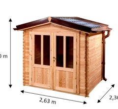 Abri David, Douglas Madriers 20mm, 2.35 x 2.13m, 5.00m²