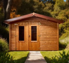 Abri Théo, THT Panneaux 19mm, 3.16 x 2.40m, 7.58m²