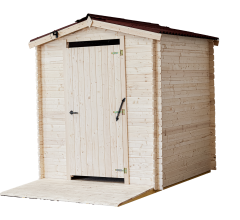 Toilette sèche PMR, Epicéa en Madriers 20 mm, 2.10 x 2.21m, 4.64m²