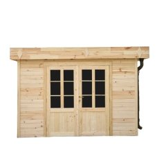 Abri Kylian mono pente, Madriers épicéa 28mm, 3.00 x 4.00m, 12.00m²