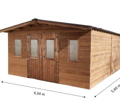 Abri Thermabri, Epicéa massif 28mm THT, 4.30 x 5.50m, 20m² - THA4050.02T