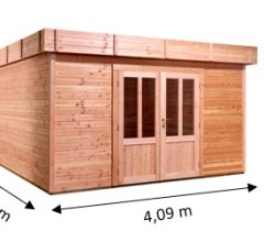 Abri David, Douglas Madriers 28mm, 3.76 x 3.76m, 14.14m²