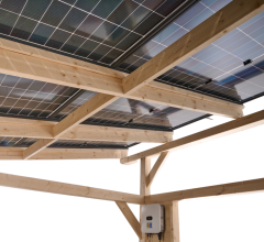 Carport photovoltaïque Wattoit, THT 120 x 120 mm, 3.75 x 4.63m, 17.51 m²