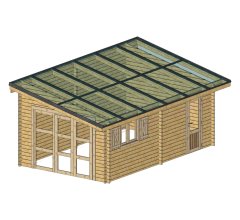Abri photovoltaïque Lumibois 6kWc, Epicéa massif 42mm, 6.9x 3.8 m, 26 m² - LB5937.02A
