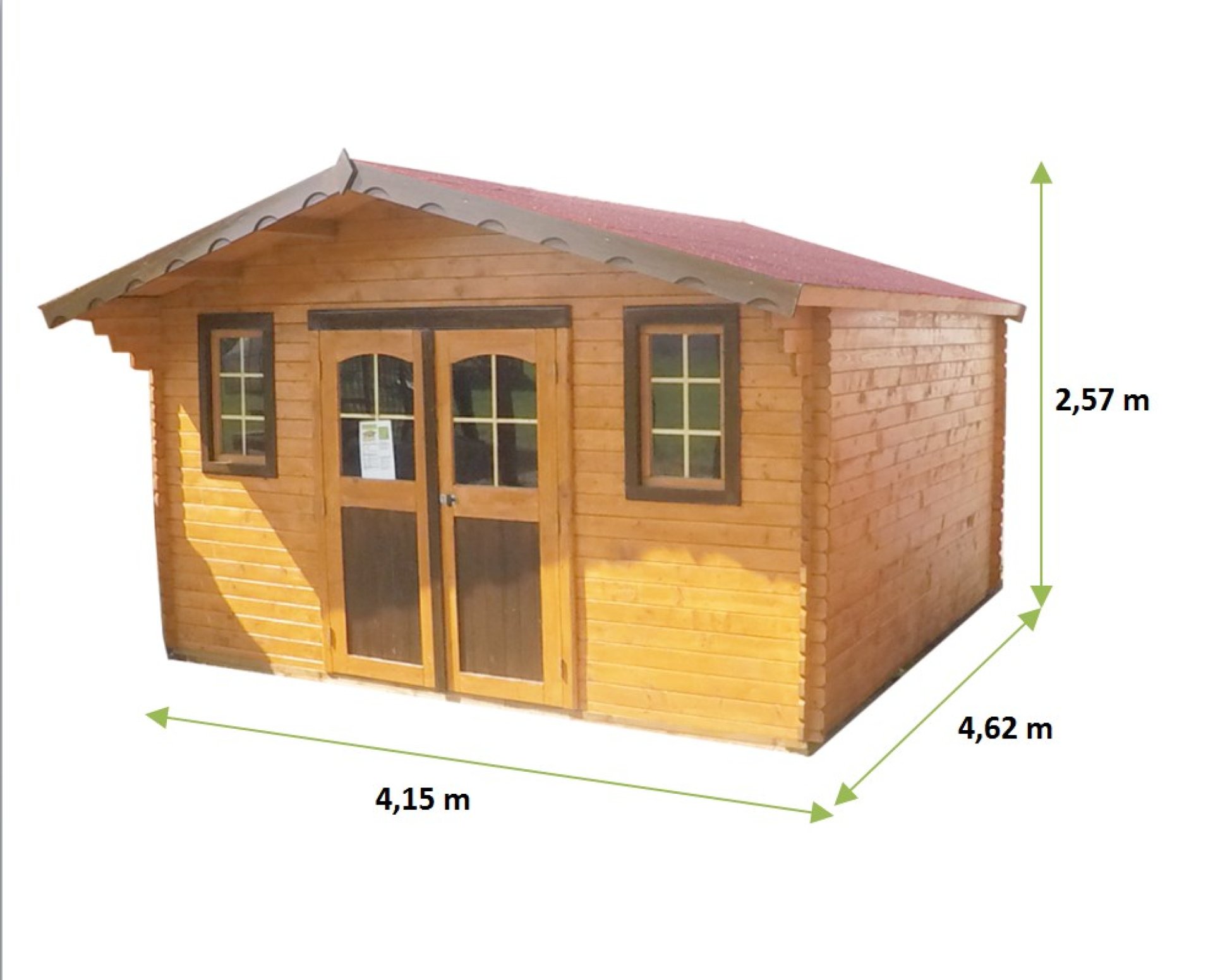 Bal4040 02 Abri Madriers Massifs 28 Mm Foresta