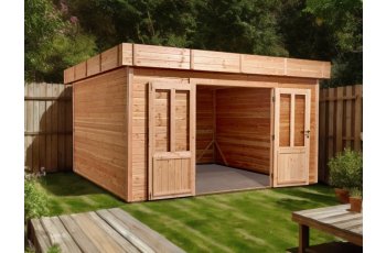 Abri David, Douglas Madriers 28mm, 3.76 x 3.76m, 14.14m²
