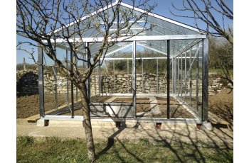 Serre Supra, aluminium, structure avec différentes couleurs, 3.80 x 5.30 m, 20.10 m²