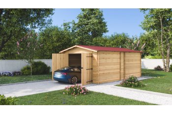 Garage Dorna, Epicéa Madriers 28mm, 3.50 x 5.40m, 19m²