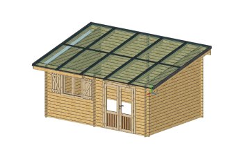 Abri photovoltaïque Lumibois, THT bardage 42mm, 4.80 x 3.49 m, 16,75 m²