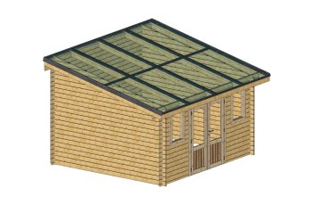 Abri photovoltaïque Lumibois, THT bardage 42mm, 3.80 x 3.49 m, 13,26 m²