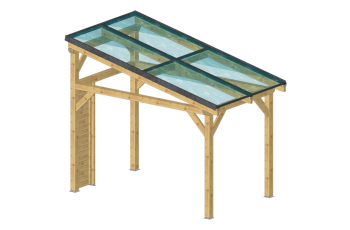 Carport photovoltaïque Wattoit, THT 120 x 120 mm, 3.75 x 2.37 m, 8.89m²
