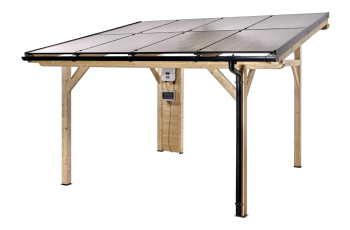 Carport photovoltaïque Wattoit, THT 120 x 120 mm, 3.75 x 4.63m, 17.51 m²