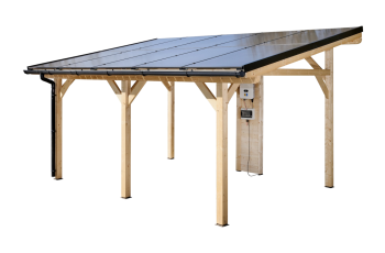 Carport photovoltaïque Wattoit, THT 120 x 120 mm, 3,75 x 4,67 m, 17.51m²