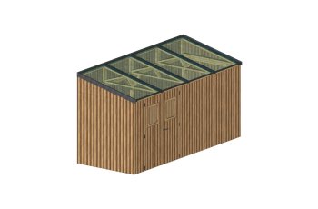 Abri photovoltaïque Lumibois, THT bardage 19mm, 1,90 x 4,67 m, 8.87 m²