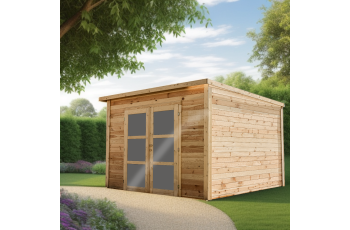 Abri Poolhouse Napoli, Epicéa Madriers 42 mm, 3.20 x 3.20m, 10.20m²