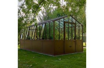 Serre Classique, aluminium sur embase 40cm, structure brun rouille, 2.75 x 3.80 m, 10.45m²