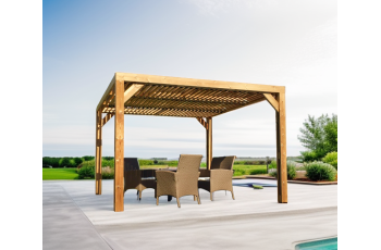 Pergola Thermauvent avec vantelles mobiles sur le toit, THT, 3.10 x 3.40 m, 10.5m²