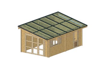 Abri photovoltaïque Lumibois, THT bardage 42mm, 5.70 x 3.49 m, 19,89 m²